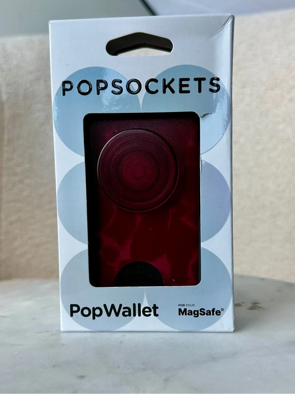 PopSockets PopWallet MagSafe Phone Grip - Burgundy Velvet Berry - NEW